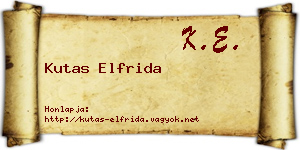Kutas Elfrida névjegykártya